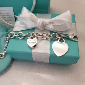 Tiffany & Co Silver Heart Charm Bracelet